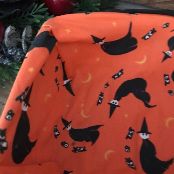 Rare Vintage Handmade Halloween Ghost Witch Lace design Wicker Candy Basket - Picture 6 of 8